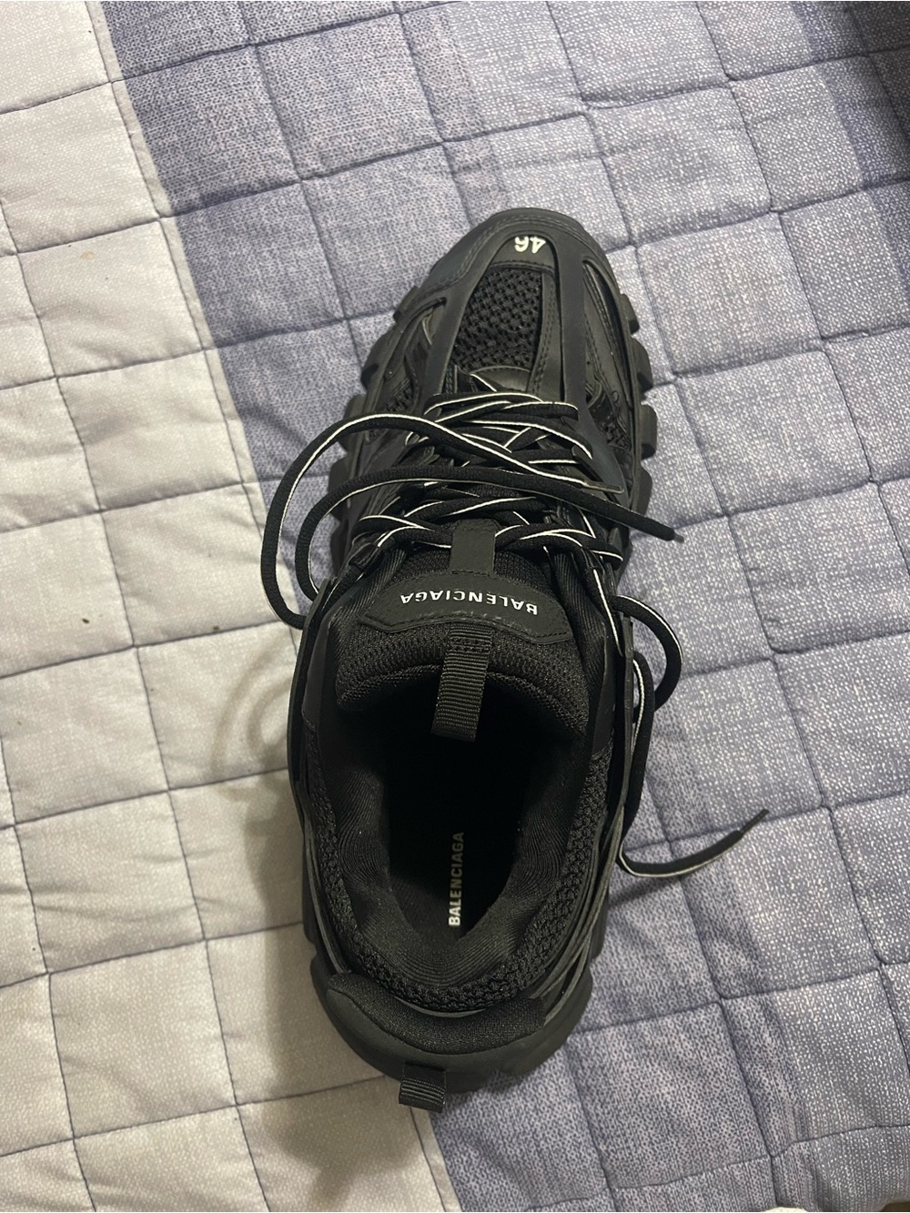 Balenciaga Black Men's Track Sneakers with Reflective Laces - Picture 4 of 9